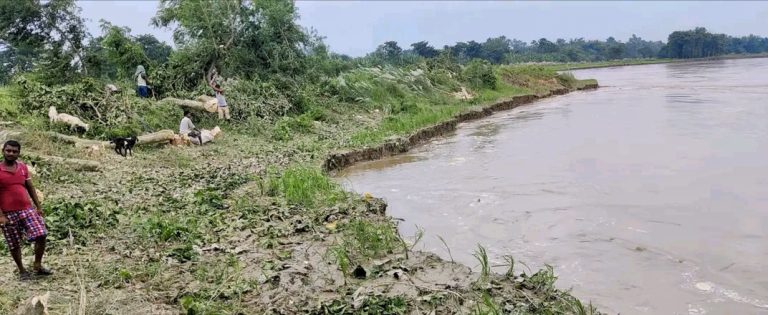 रौतहटको दुर्गा भगवती-३ वाग्मती नदीमा कटान तीब्र रूपमा सुरु