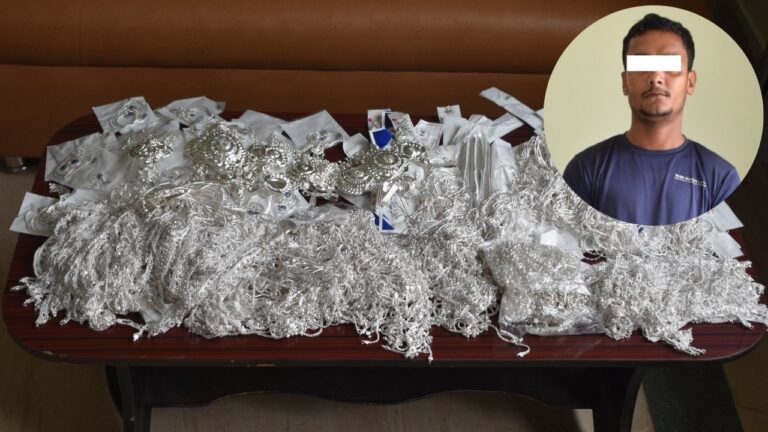 नागढुंगाबाट १२ किलो चाँदीसहित एक जना पक्राउ